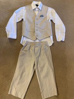 Cute Little Boy Size 7- 3 Piece Suit Pants Vest Dress Shirt