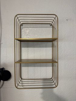 Gold Metal Wall Shelf