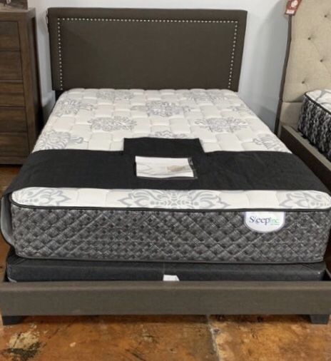 Brown Queen Bed Frame with Mattress Set!! Brand New Free Delivery