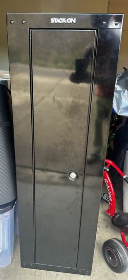 Stack-On Locking Metal Cabinet Black