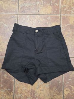 NWOT Black Linen Blend Shorts Size XS