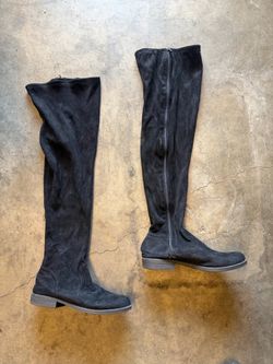 Black Suede Over-the-Knee Boots