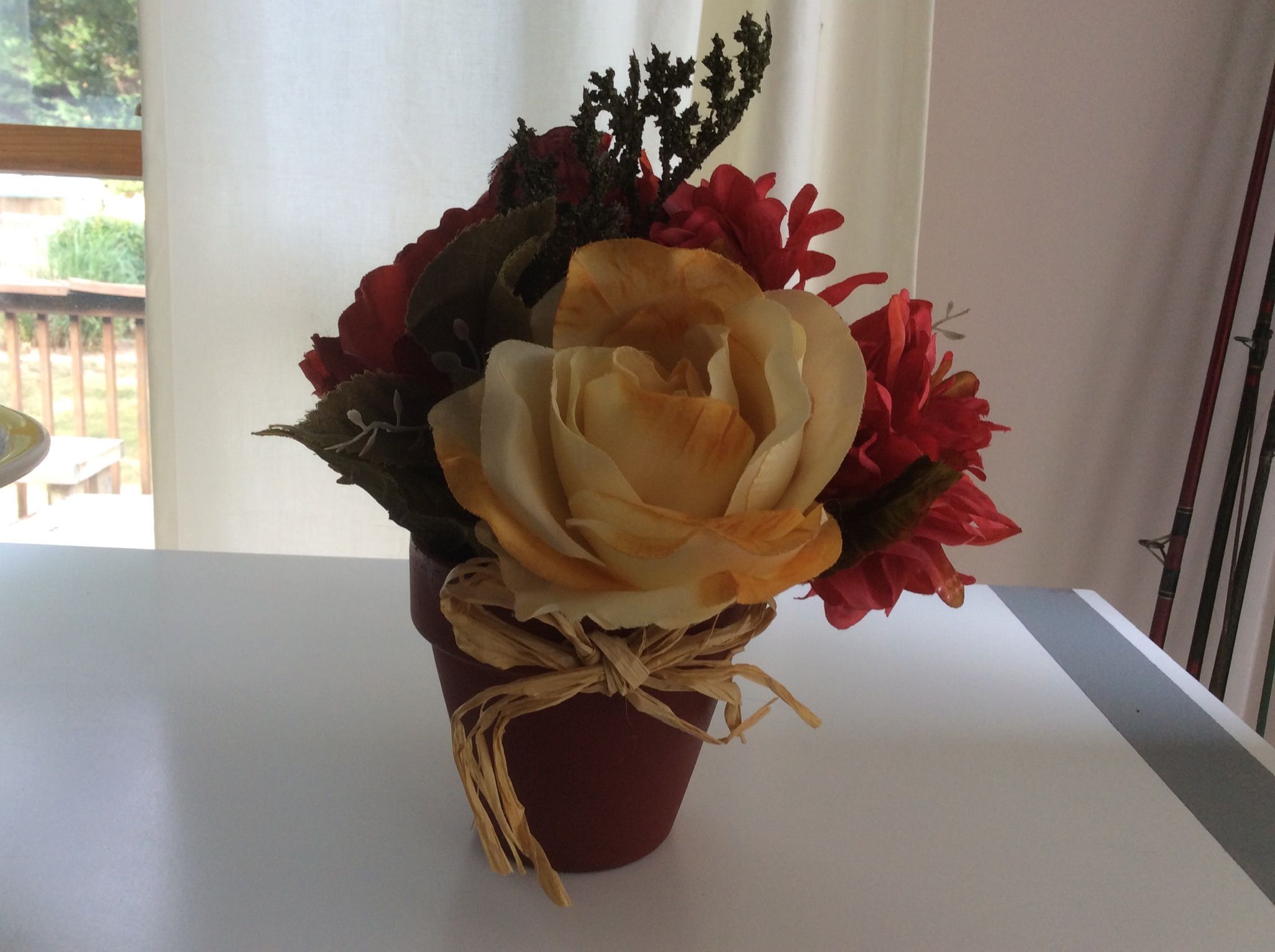 Fall Flower Arrangement  In Pot New 