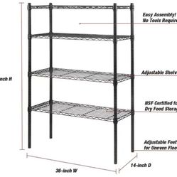 Metal shelf Hyper Tough Multipurpose 4 Tier Wire Shelving Rack, Brand new box not open