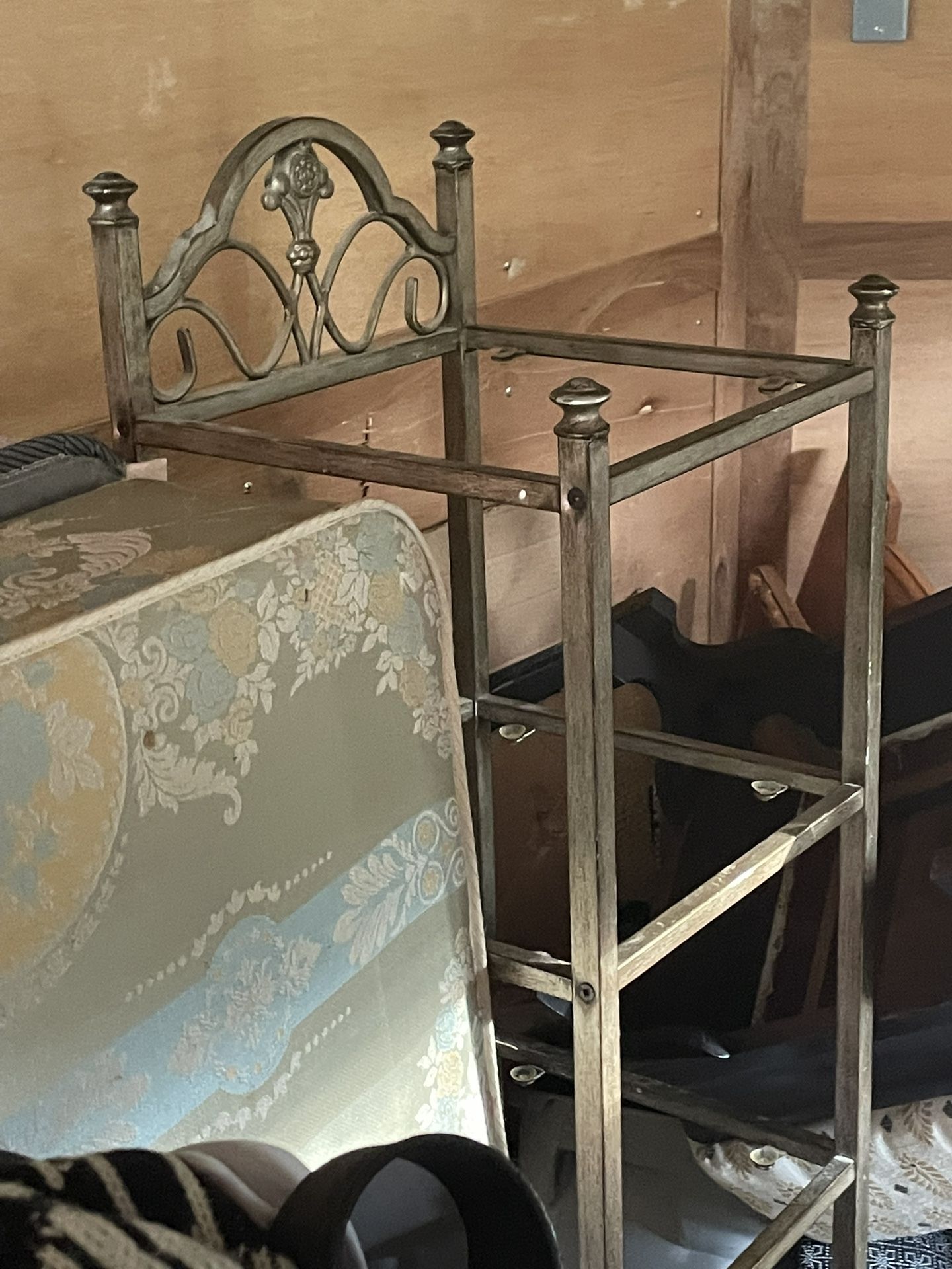 Metal Stand With Glass Shelves