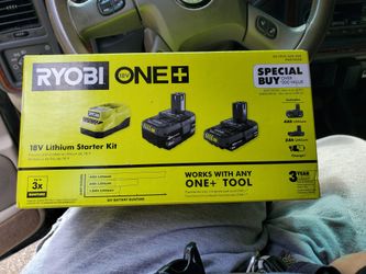 RYOBI
ONE+ 18V Lithium-Ion Starter Kit with 2.0 Ah Battery, 4.0 Ah Battery, and Charger