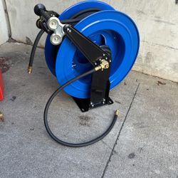 100ft  Automatic  Retractable Ceiling Wall Reel With 100’ Rubber Air Hose And Lead Hose 