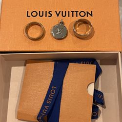 Louis Vuitton Authentic Ring And charm And Channel Gold Ring