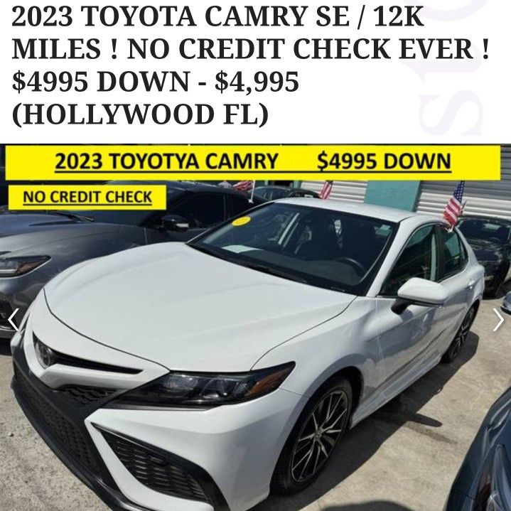 2023 Toyota Camry 4995 Down. No Credit Check 