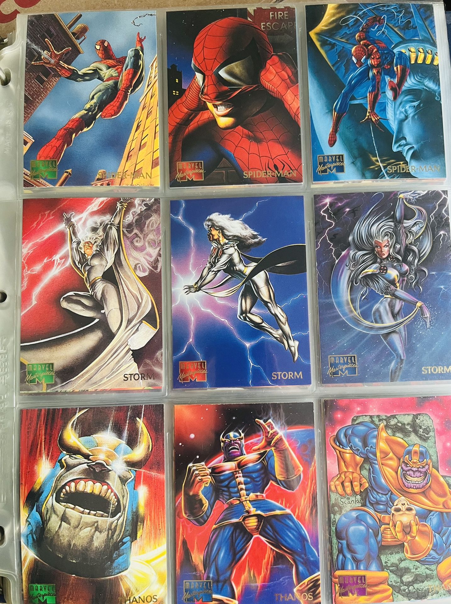 1995 Marvel Masterpieces Cards 91-99