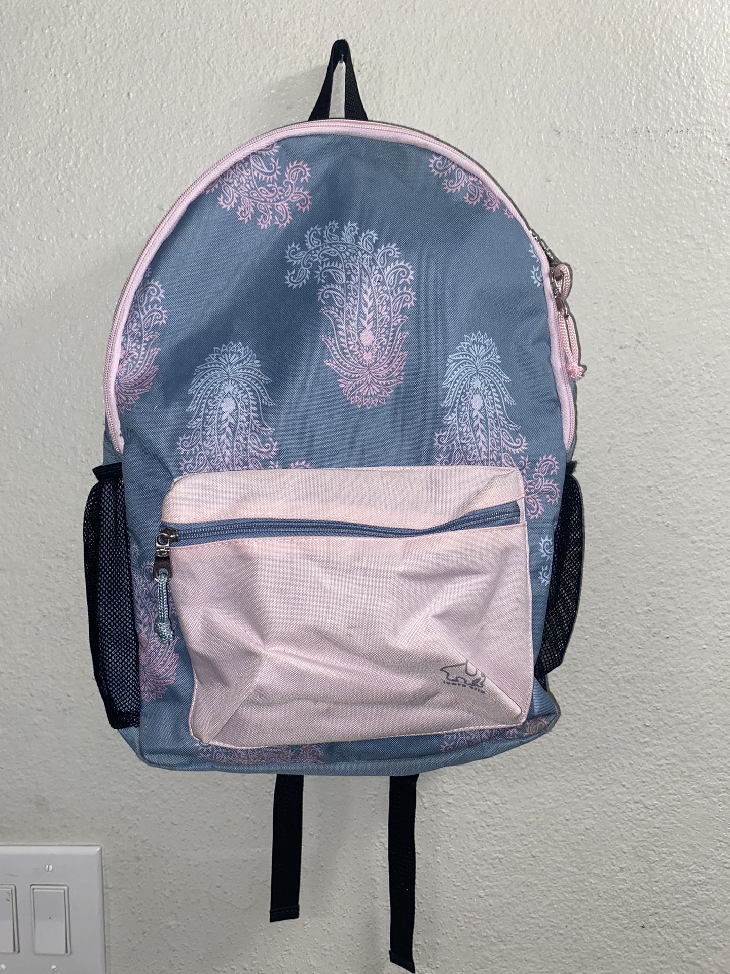 Ivory Ella Laptop Backpack Lovey Paisley Print Slate Blue and Pink 17" NWT