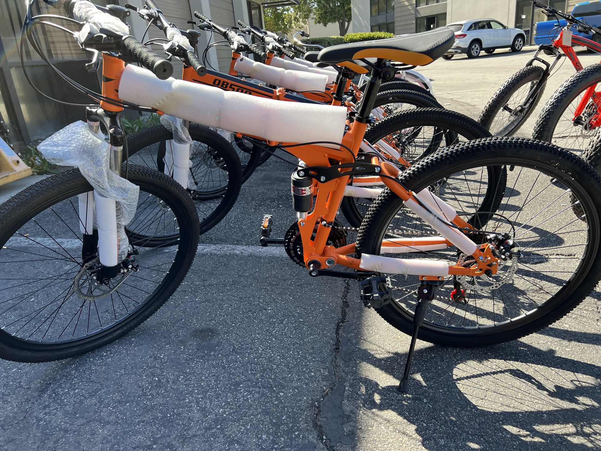 26” double disc front and rear suspension folding mountain bike
