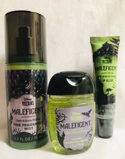 Exclusive Limited Edition! Disney’s Villains BATH & BODY WORKS✨💚🏰🪄🐉MALEFICENT 🐉🪄🏰💚✨3-pc Bold Mini set