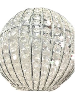 A Pair Of round crystal pendant lights