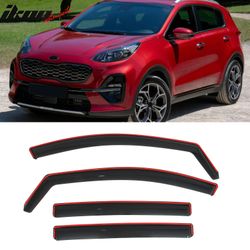 Fits 2017-2022 Kia Sportage In-Channel Window Visors Vent Rain Sun Guards Deflectors