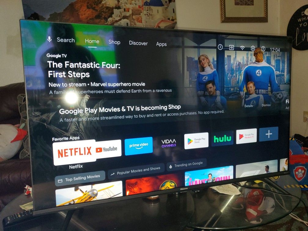 43" Hisiense Google Android Smart Tv 4k Great Condition Like New Come With Original Remote No Scratch.  Great Quality Pic 