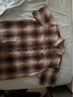 Fb county short sleeve checkered flannel shirt