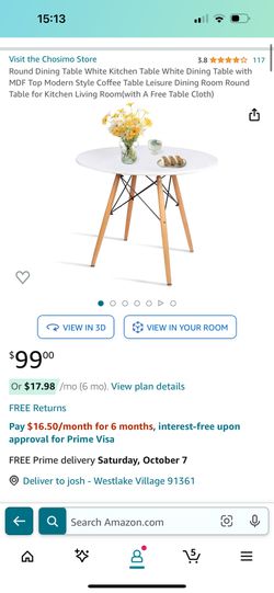 Round White Dining Table
