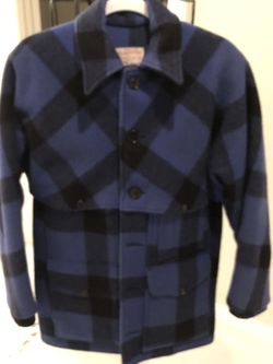 Blue “FILSON” 100 Percent Virgin wool, Blue coat.