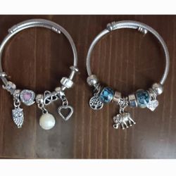 2 NEW SILVER BANGLE BRACELETS!