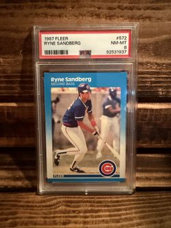 1987 Fleer Ryne Sandberg PSA 8 CUBs Baseball Card