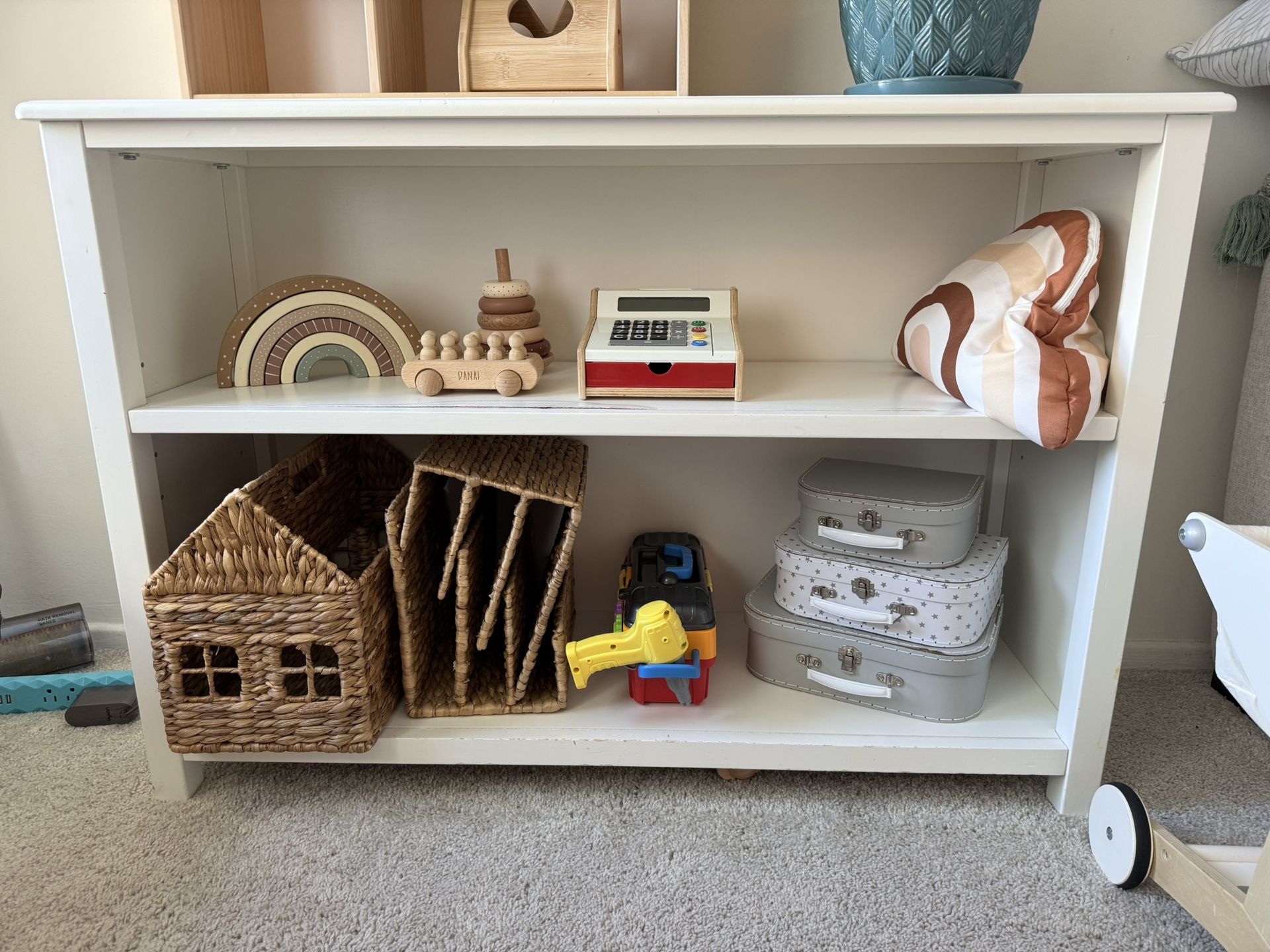 Sale!!!Wood White Open Storage Shelf