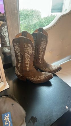 Botas Vaqueras Para Dama De Piel Talla 7/12