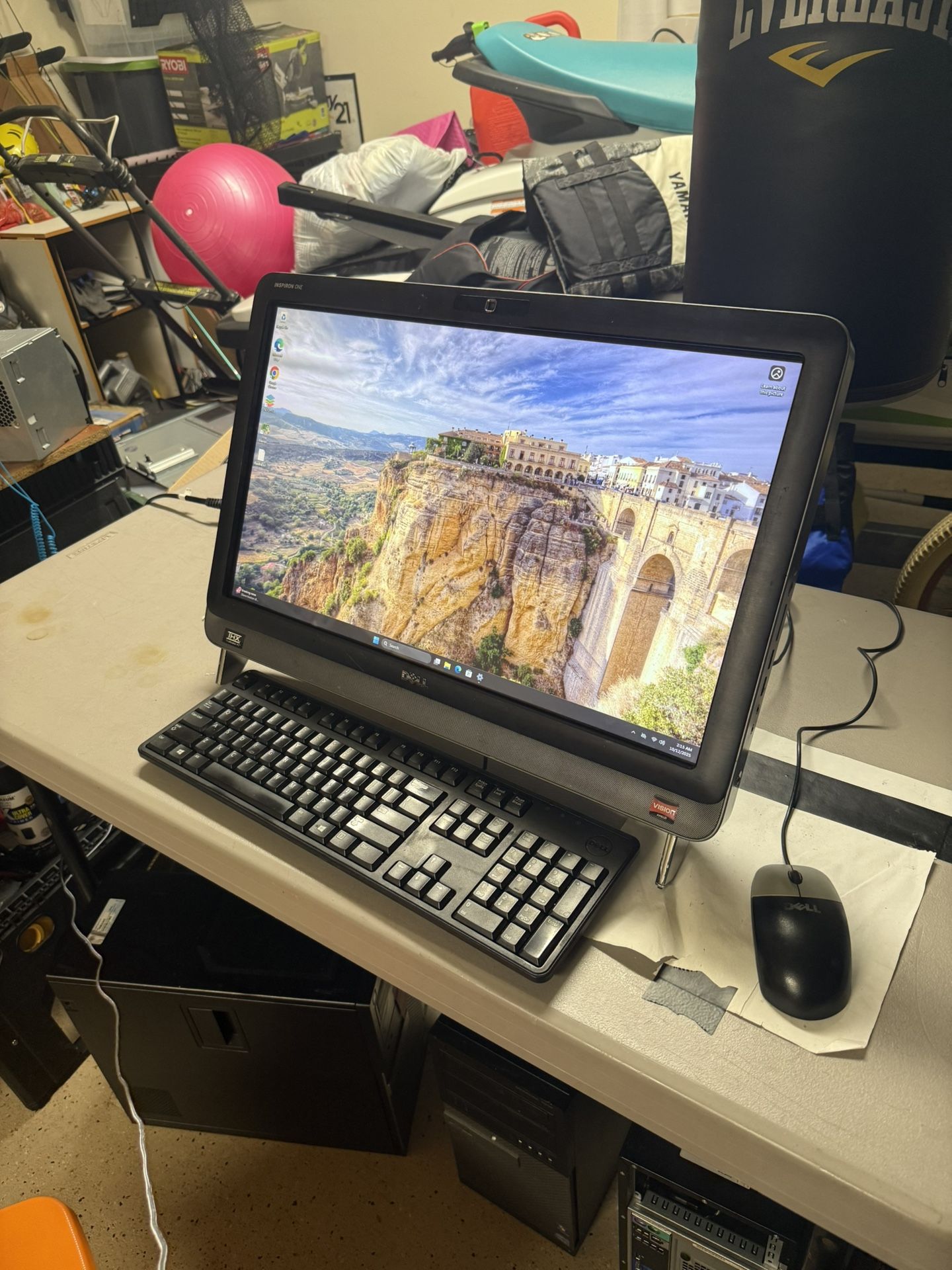 Touchscreen Dell All-In-One Computer with Keyboard, Mouse, and the Power Cable