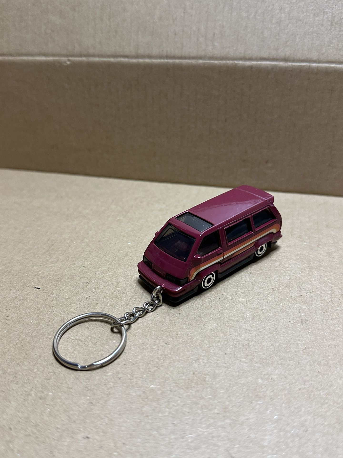 Custom made hotwheels 1986 Toyota van keychain