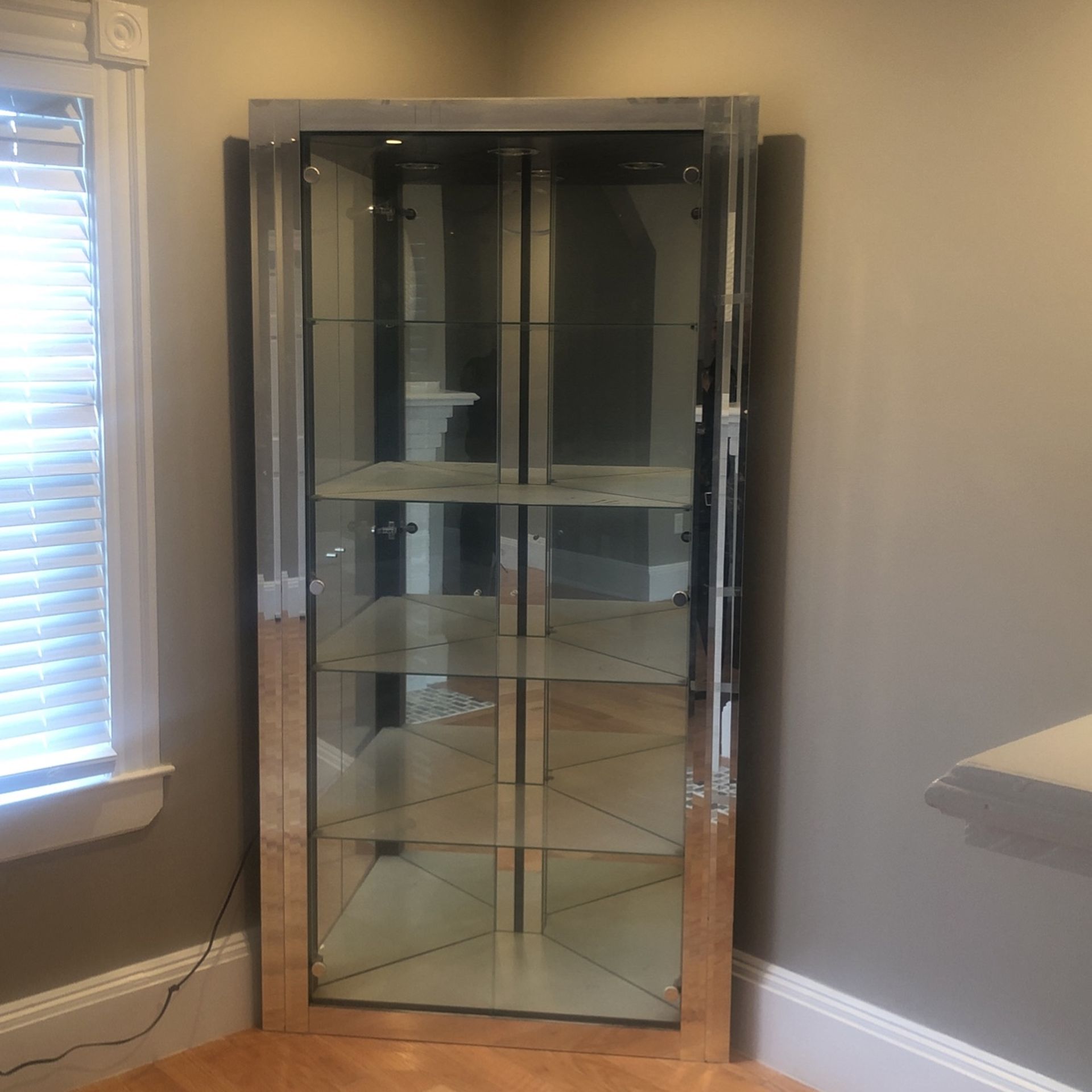 Corner Glass 6 Feet 4 Shelf Cabinet