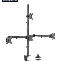 Quad Monitor 13 to 24 inch LED LCD Clamp-Desk Mount
