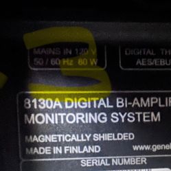 Genelec 8130A Speakers Set  Active Studio Monitors