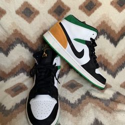 Jordan Air Jordan 1 Mid SE Oakland Black White Green Gold Mid Top size 12 men’s