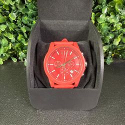 Armani Exchange Red Silicone Outerbanks Mens Chronograph Watch AX1328