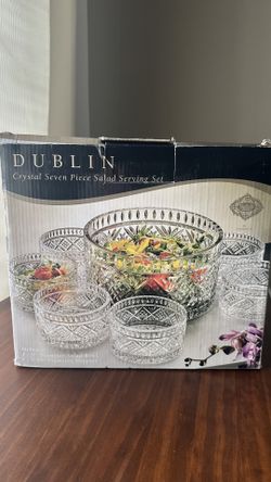 New Crystal 7 Piece Salad Set