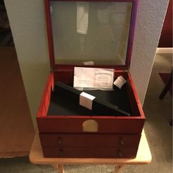 Brand new heavy duty Oakwood jury box with drawers
