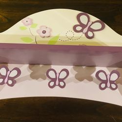 Girls Butterfly Bedroom Shelf