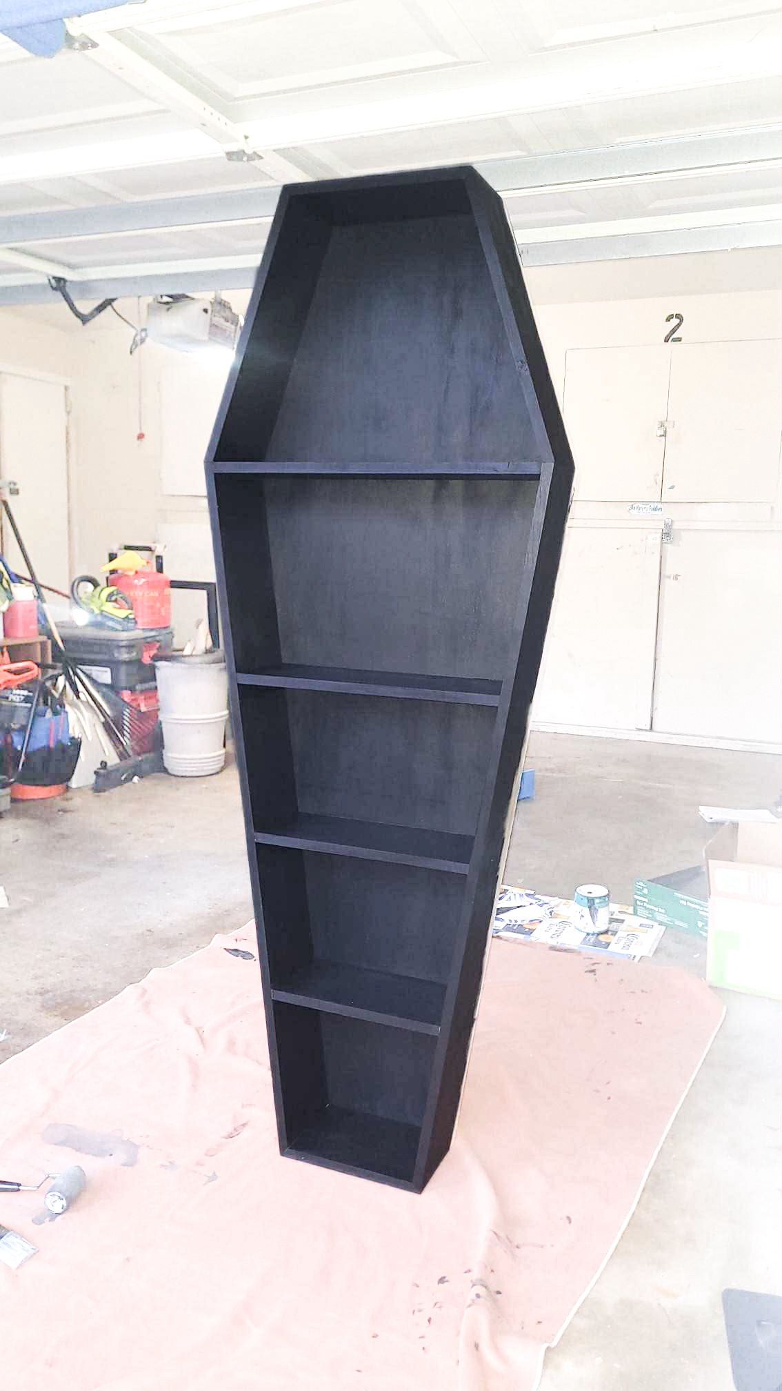 Coffin Bookshelf - 6 ft - Black