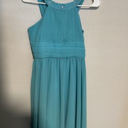 Teal Blue Flower Girl Dress