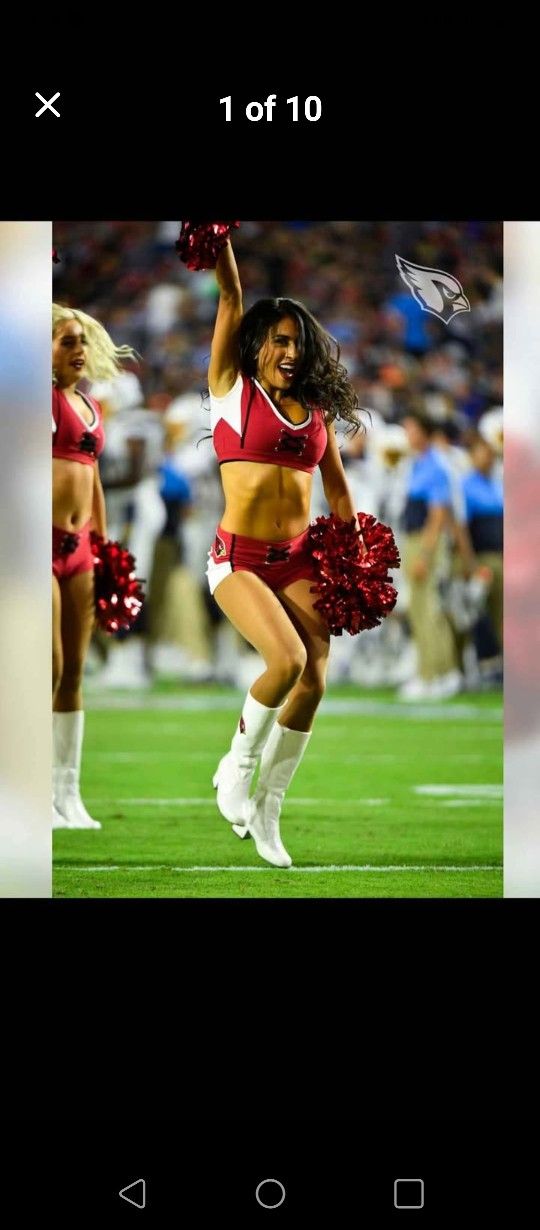2019 Arizona Cardinals Cheerleader Boots White Size 6 NFL Football Embroidered Cards Logo Zipper Side Marked Inside Angelica 2019....Confirmed Roster