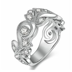 NOW 50% OFF!!!White Gold Plated Wedding Band