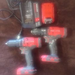 Craftsman Drills With One Battery And Charger 
