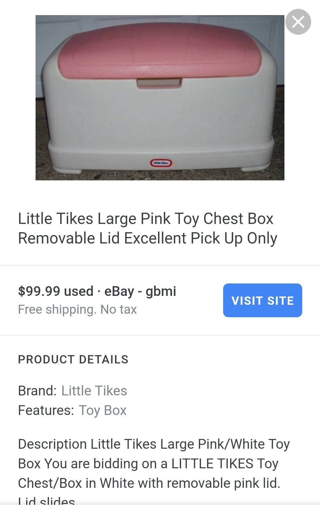 Used Little Tikes Toy Box