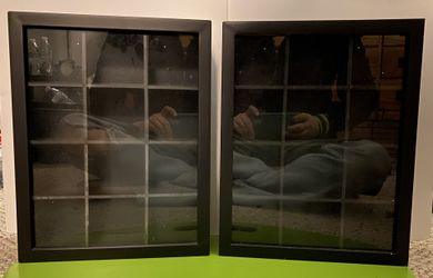 Black display case with 12 compartments