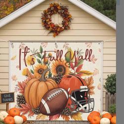 Fall Garage Door Cover Pumpkin Sunflower 6.9x8