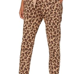 Amazon Essentials Womens Fleece Jogger Sweatpants Rose Leopard (S)