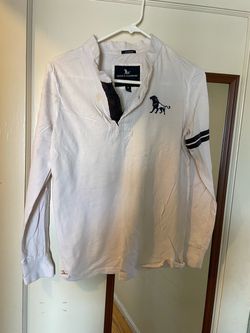 Classic Lion Embroidered Long-Sleeved Henry Collar T-shirt Brand: ARTIE & FASHION Size: M (Muscle cut, close-fitting for a good figure) Color: White (