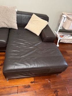 Sofa and throw pillows