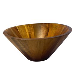 Acacia Wooden bowl natural finish 11.5 across tapered 6” -7” tall. World Market