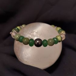 Emerald, Jade, Hematite Crystal Bracelet 